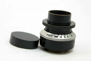Dallmeyer,  London 1 Inch F1.  9 " C Mount " Movie Lens,  With Hood