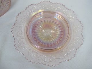VINTAGE PINK CARNIVAL IMPERIAL GLASS DOME BUTTER CHEESE DISH OPALESCENT ROSE 6