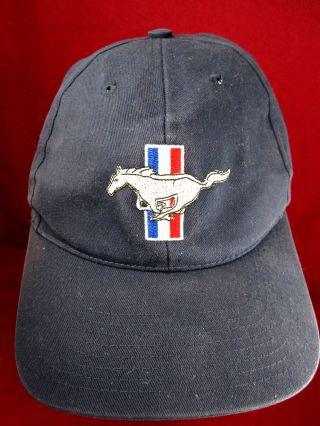 Vtg Ford Mustang Logo Baseball Hat/cap Gresham,  Oregon Blue Strap Back Rare Ex