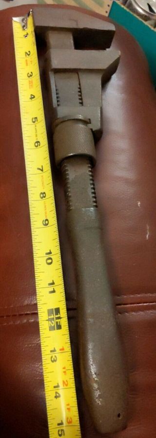 Vintage Bemis And Call Company 15 " Adjustable Railroad Monkey Wrench Industrial
