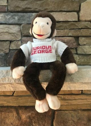 Vintage Eden Toys 17” Curious George Sweater Monkey Large Plush