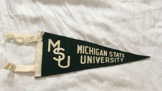 Vintage 1950/60s Michigan State University Msu Small Felt Pennant