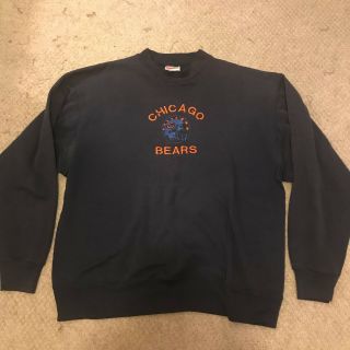 Vtg Vintage 90s Hanes Chicago Bears Crewneck Sweatshirt Sz Large Activewear Nfl