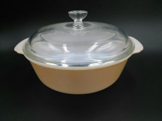 Vintage Anchor Hocking Fire King Peach Lustre 1.  5 Qt Casserole Dish With Lid