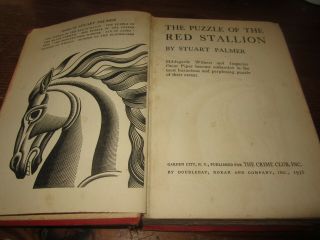 Stuart Palmer - The Puzzle Of The Red Stallion 1st Edition No Dj
