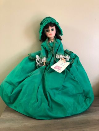 Madame Alexander 21” Doll Gone W/the Wind ‘scarlett’ Green Dress,  Jewelry Vtg