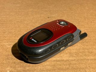 Sanyo Mm - 7400 Sprint Dual Band Red Cellular Mobile Flip Phone