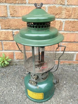 Vintage/antique Coleman Lantern 220c 5 - 11 Shape Green Pyrex Globe