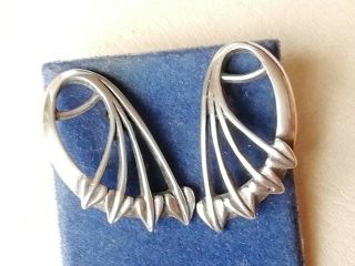 Vintage Jewellery 925 Signed Cjl Sterling Silver Earrings For Pierced Ears