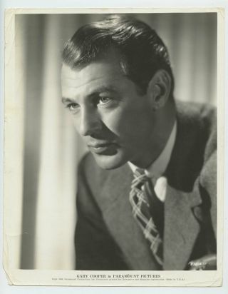 Gary Cooper Movie Photo 1934 Now And Forever Publicity Portrait Vintage