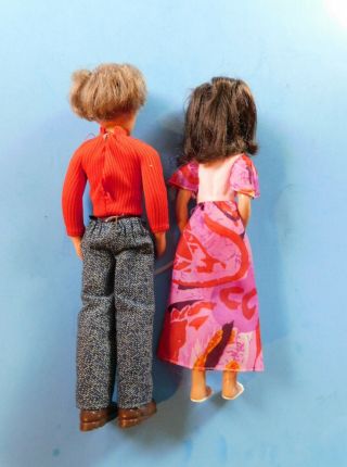 Vintage 1973 Set of 2 SunShine Family Steve & Brunette Stephenie dressed Dolls 3