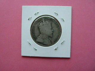 Vintage Canada 50 Cent Silver 1908 Value 50.  00 Z98