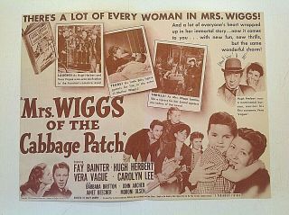 Vintage 1942 Movie Herald Mrs Wiggs Of The Cabbage Patch Alice Hegan Rice Book