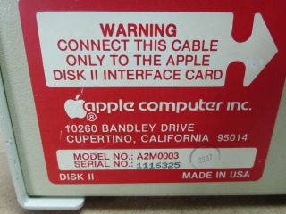 Vintage Apple Disk II Floppy Drive A2M0003 5.  25 