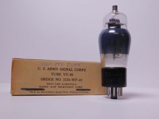 Sylvania 6F8G VT - 99 Vintage Military Vacuum Tube Smoked Glass NOS (Test 106) 2