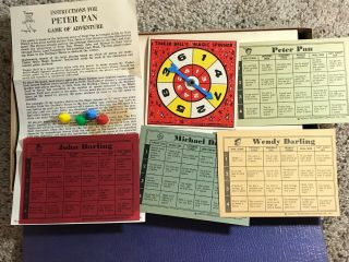 Vintage Board Game Walt Disney ' s Peter Pan Game of Adventure 1953 7
