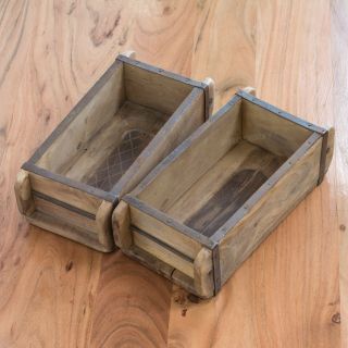 Vintage Wooden Brick Mould Rustic Wall Shelf Crate Shelving Storage Display Box 4