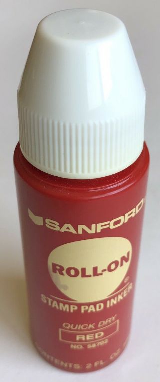 Vintage Sanford Ink Roll - On Stamp Pad Quick Dry Red No.  58702 Usa Made