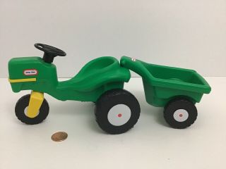 Little Tikes Dollhouse Accessories Green Garden Tractor With Trailer Vintage