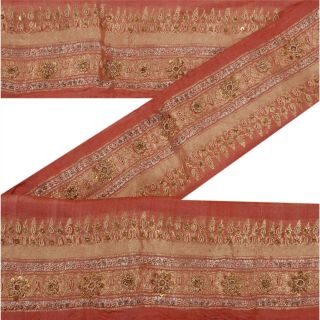 Sanskriti Vintage Decor Sari Border Hand Beaded Sewing Woven Brocade Craft Lace