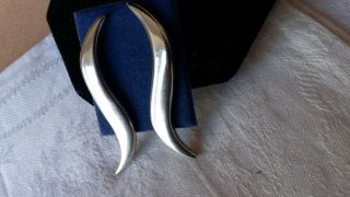 Vintage Jewellery 925 Silver Long Earrings For Pierced Ears 1.  75 Inches