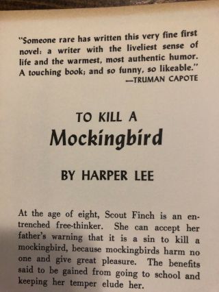 TO KILL A MOCKINGBIRD Harper Lee 1960 First Edition Book Club Hardcover.  Signed 8