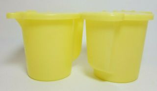 Vintage Tupperware Yellow Flip Top Sugar Bowl & Creamer Containers 577,  574