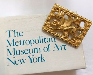 Vintage Metropolitan Museum Of Art Mma Griffin Horse Brooch