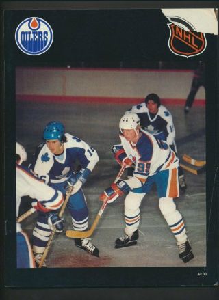 1979 - 80 Vintage Edmonton Oilers Hockey Program Jan 26/80 Gretzky Cover Toronto