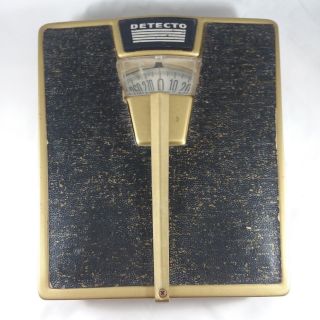 Vintage Detecto Gold And Black Bathroom Scale With Carry Handle