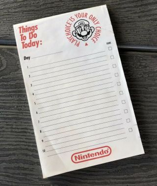 Vintage Nintendo Play Choice 10 Mario Bros Notepad 1986