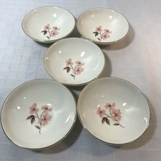 Knowles Pink Dogwood By Kalla China Coupe Cereal Dessert Bowl Vintage