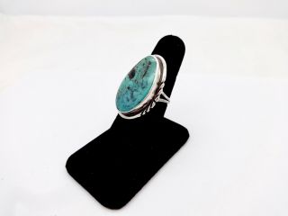 Vintage George Nakai Navajo Sterling Silver Turquoise Ring,  7 1/2