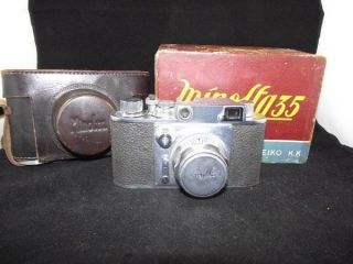 Rare Minolta 35 Rangefinder Camera w/Super Rokkor 2.  8 f=45mm Lens/Case - Repair 2