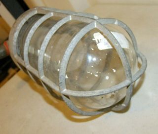 Vintage Appleton Form 200 Explosion Proof Industrial Light Fixture w/Cage,  Glass 7
