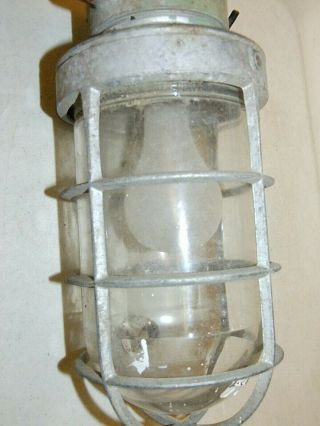 Vintage Appleton Form 200 Explosion Proof Industrial Light Fixture w/Cage,  Glass 8