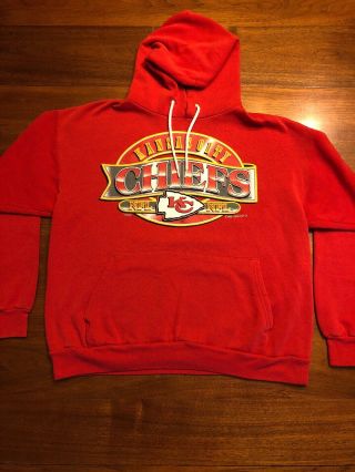 Vintage 90s Nfl Kansas City Chiefs Hoodie Sweatshirt Pullover Size Youth Xl