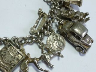 Vintage Sterling Silver Charm Bracelet With Heart and 20,  CHARMS 60g 20cm cb8 3