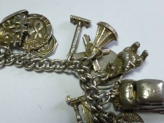 Vintage Sterling Silver Charm Bracelet With Heart and 20,  CHARMS 60g 20cm cb8 4