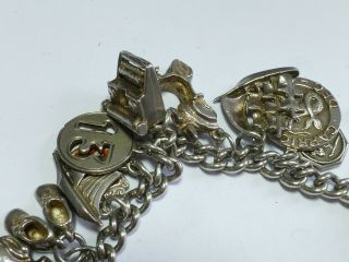 Vintage Sterling Silver Charm Bracelet With Heart and 20,  CHARMS 60g 20cm cb8 5