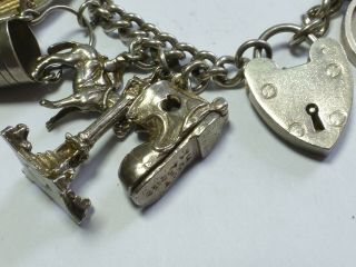 Vintage Sterling Silver Charm Bracelet With Heart and 20,  CHARMS 60g 20cm cb8 7