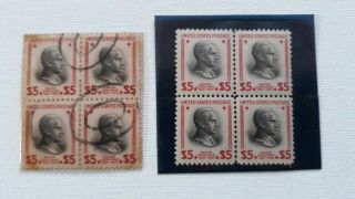 calvin coolidge $5 stamps vintage stamps 1923 - 1929 us stamps 2