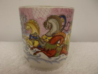 Vintage Lomonosov Snow Sleigh Horses Porcelain Coffee Tea Cup Mug Russia Made 2