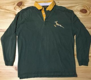South Africa Rugby Vintage Long Sleeve Polo Men’s Springboks Xl Jersey