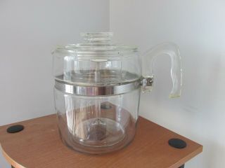 Vintage Pyrex Glass Flame Ware 9 Cup Coffee Pot 7759 Percolator Euc