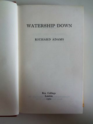 1972 FIRST EDITION Richard Adams WATERSHIP DOWN Dustjacket Map 7