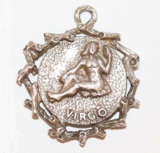 Virgo Zodiac Sterling Silver Vintage Bracelet Charm Pendant Signed Ac London
