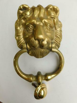 Dk2 Fine Vintage Solid Brass Classic Lions Head Door Knocker.