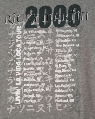 Ricky Martin T Shirt S Tour 2000 Vintage La Vida Loca 2