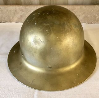 Vintage Ww2 U.  S.  Government Property O.  C.  D.  Steel Hard Hat Gold